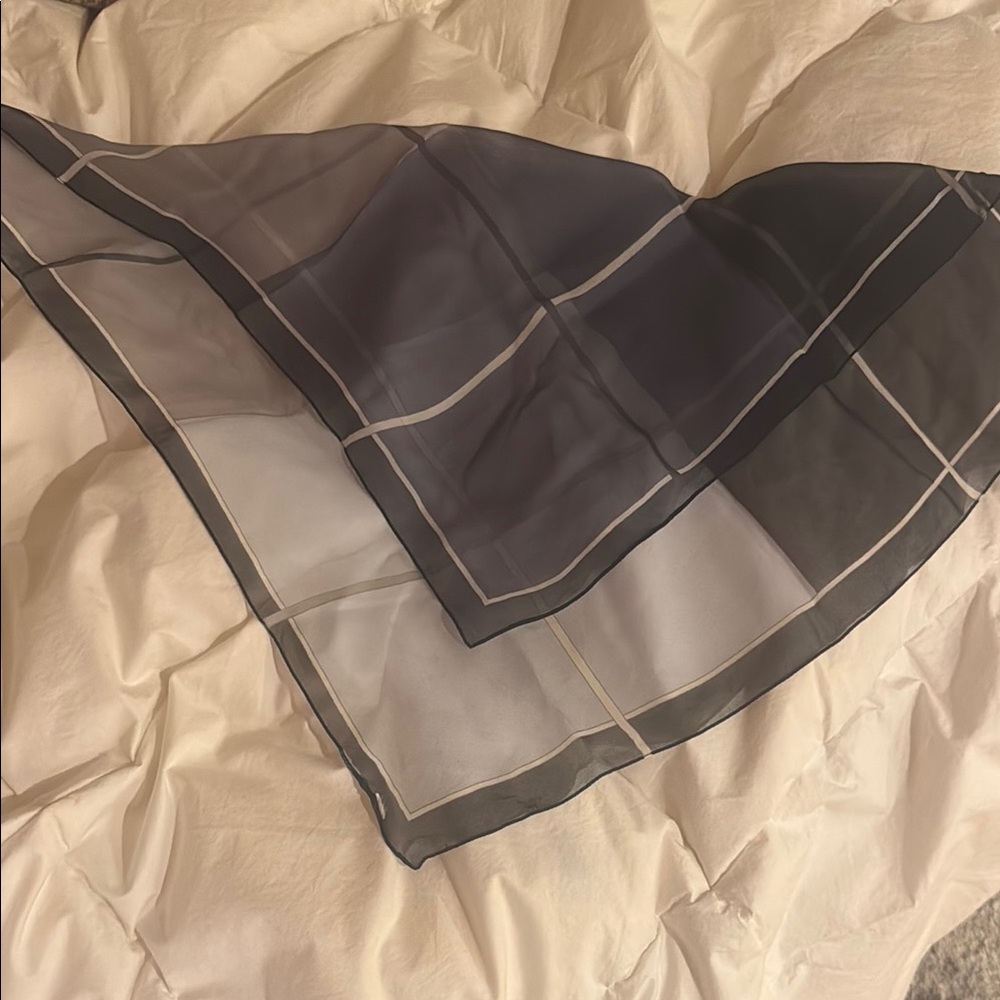 Chic Sheer Plaid Scarf. 20 square inches